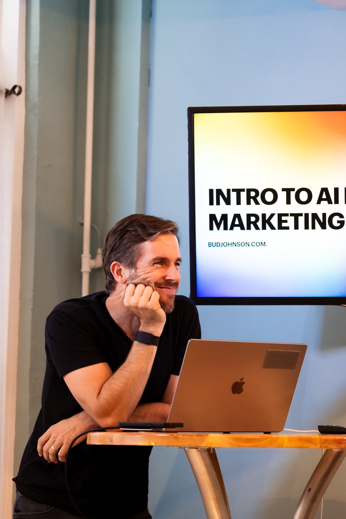 Bud Johnson at an AI marketing workshop